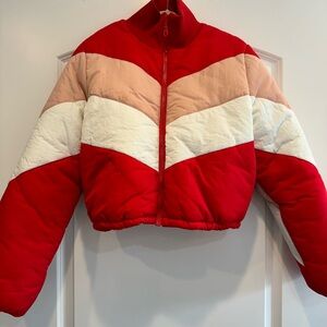 Colorful Chevron Puffer Jacket